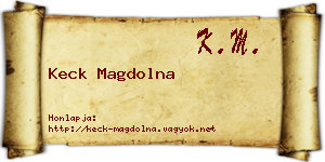 Keck Magdolna névjegykártya